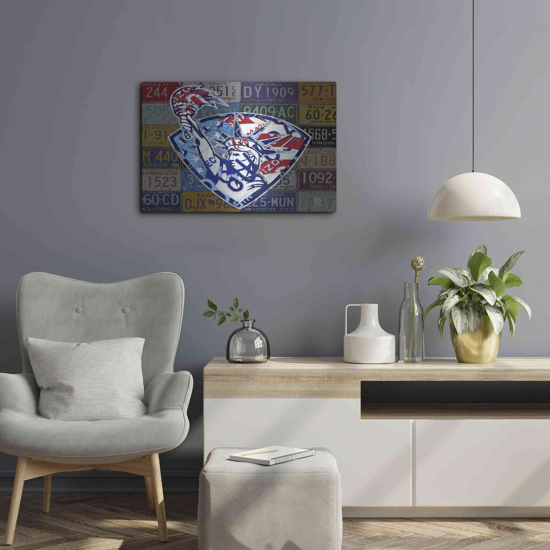 Luxe Metal Art 'Liberty' by Design Turnpike, Metal Wall Art,24x16