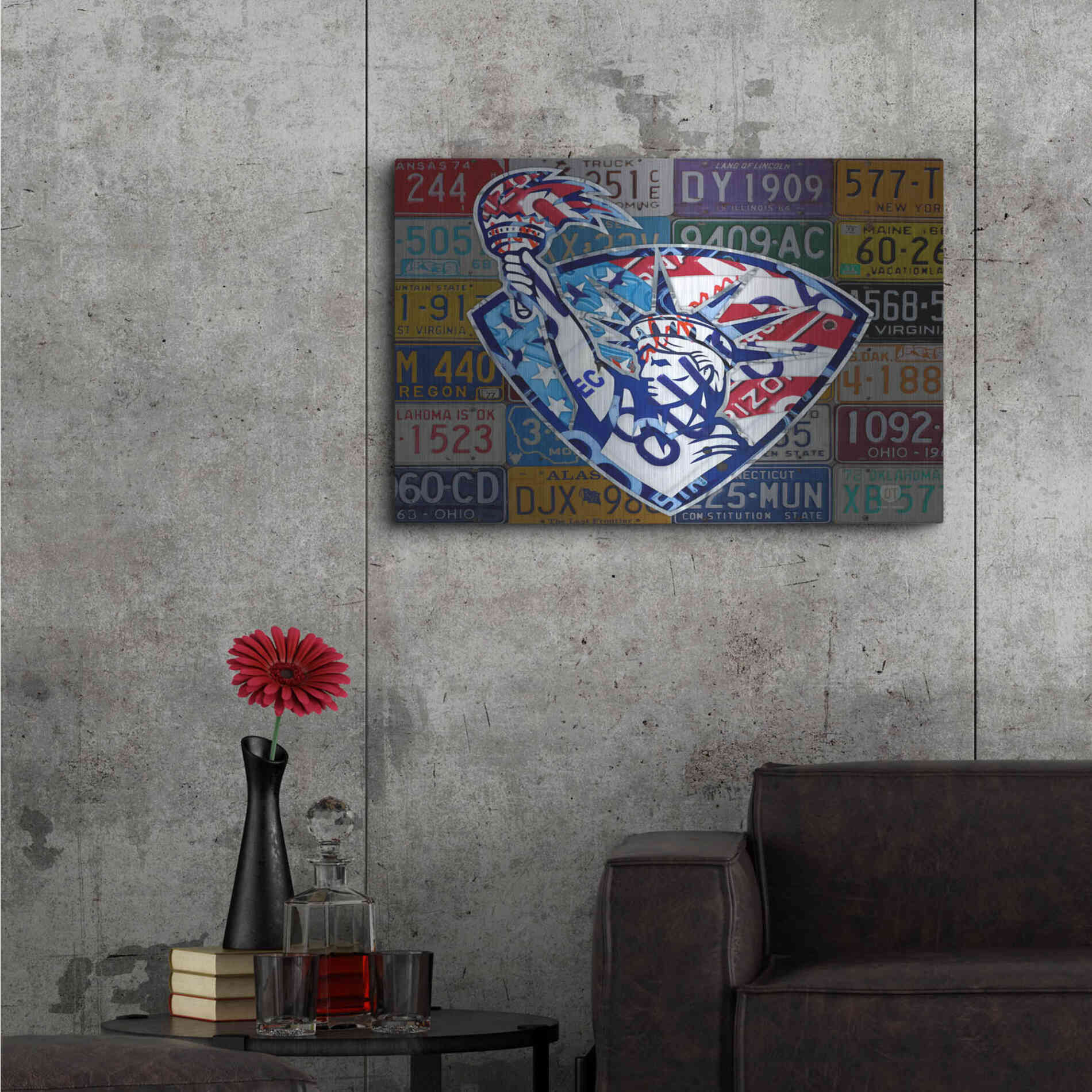 Luxe Metal Art 'Liberty' by Design Turnpike, Metal Wall Art,36x24