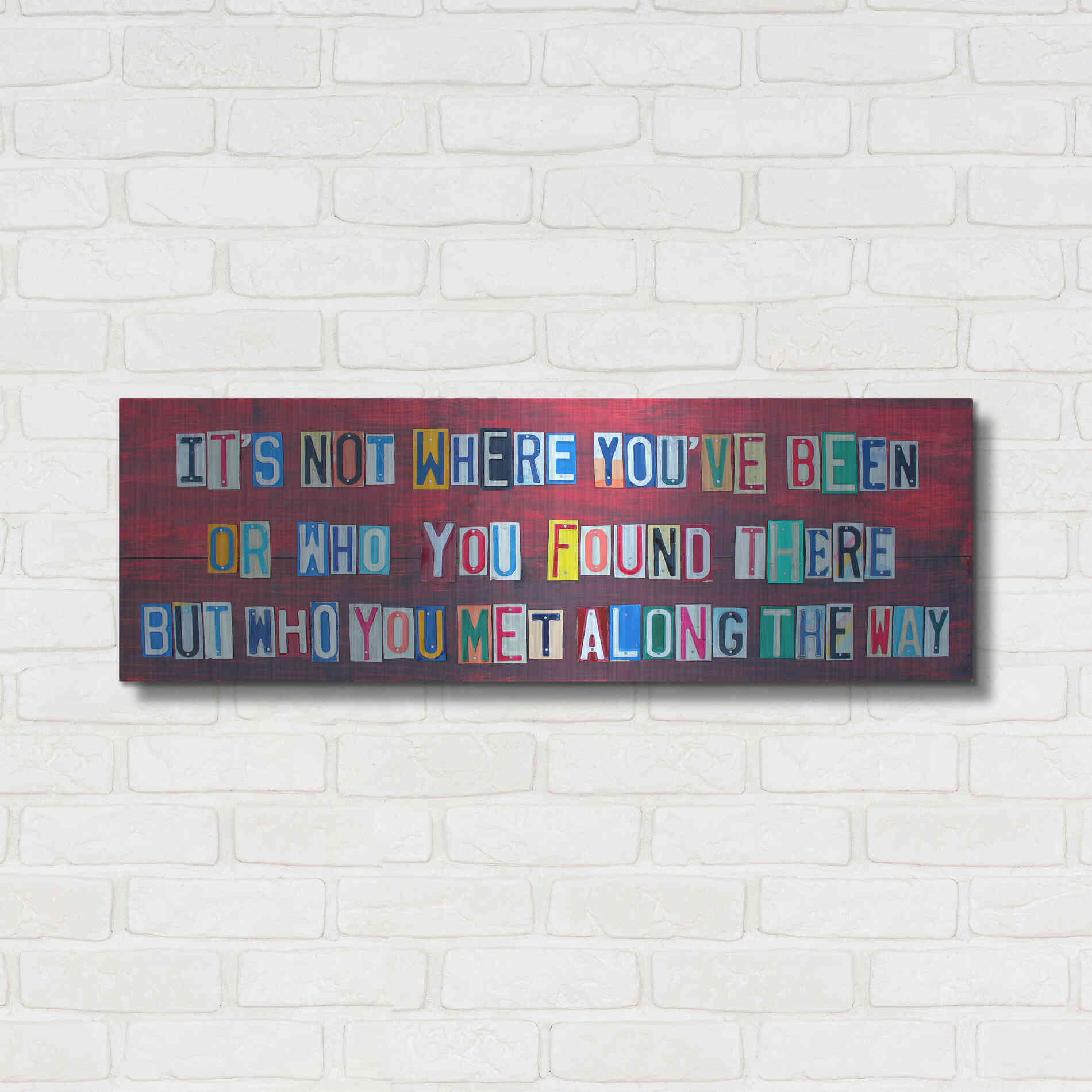 Luxe Metal Art 'Its Not Where You've Been' by Design Turnpike, Metal Wall Art,36x12