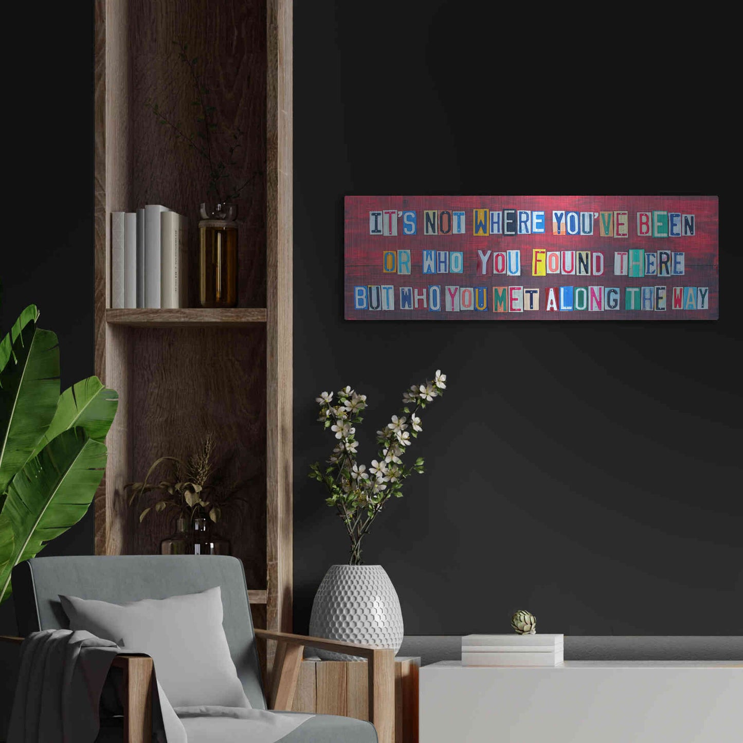 Luxe Metal Art 'Its Not Where You've Been' by Design Turnpike, Metal Wall Art,36x12