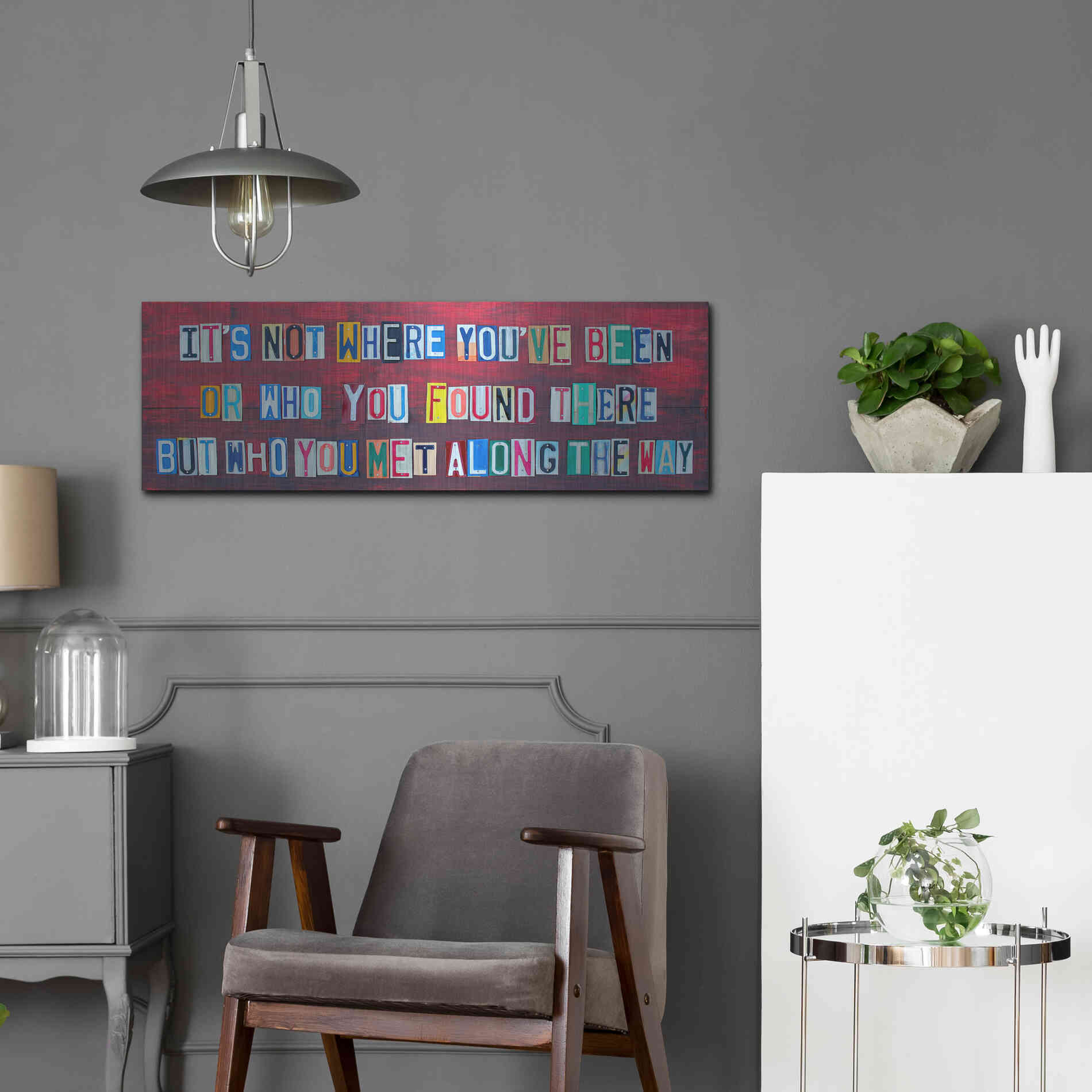 Luxe Metal Art 'Its Not Where You've Been' by Design Turnpike, Metal Wall Art,36x12