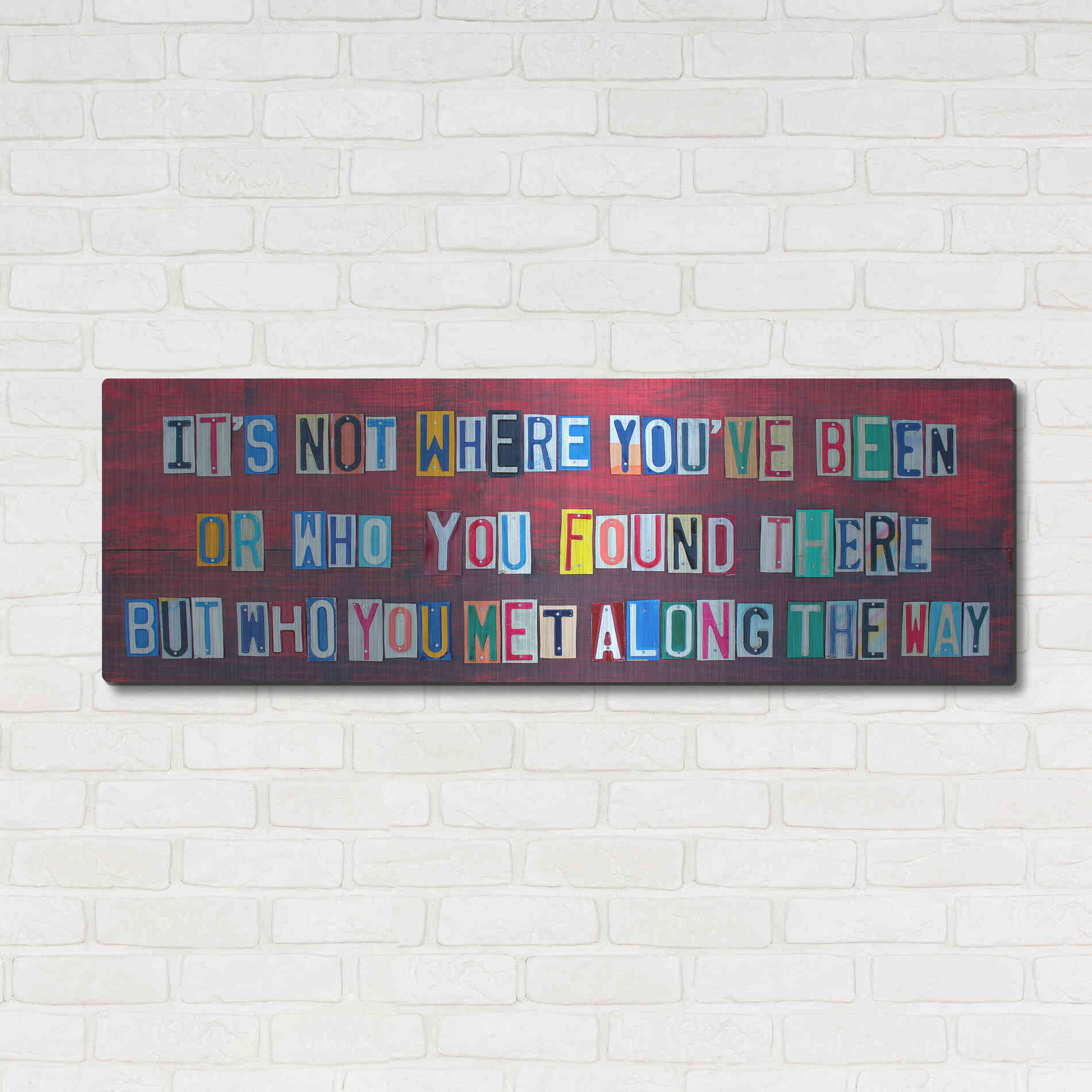 Luxe Metal Art 'Its Not Where You've Been' by Design Turnpike, Metal Wall Art,48x16
