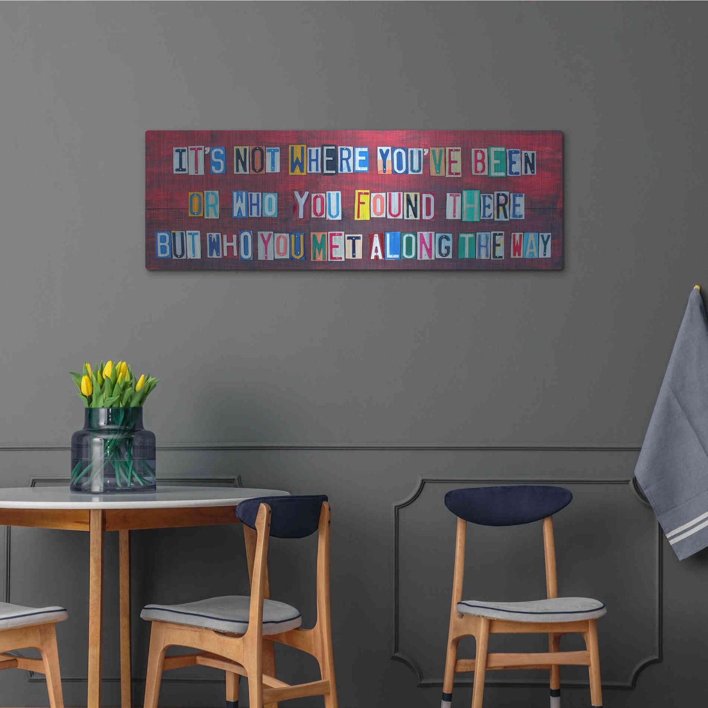 Luxe Metal Art 'Its Not Where You've Been' by Design Turnpike, Metal Wall Art,48x16