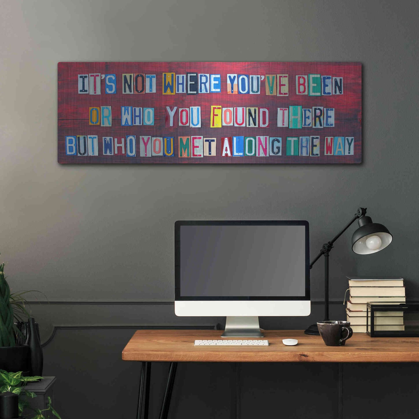 Luxe Metal Art 'Its Not Where You've Been' by Design Turnpike, Metal Wall Art,48x16