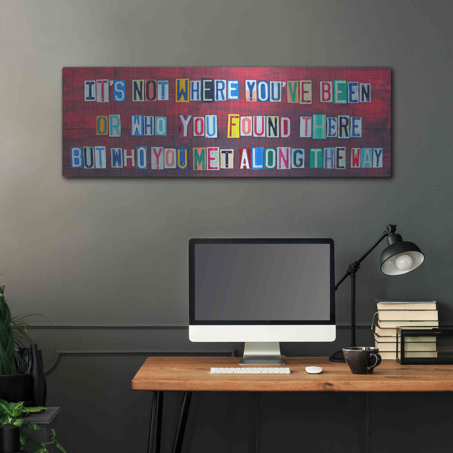 Luxe Metal Art 'Its Not Where You've Been' by Design Turnpike, Metal Wall Art,48x16
