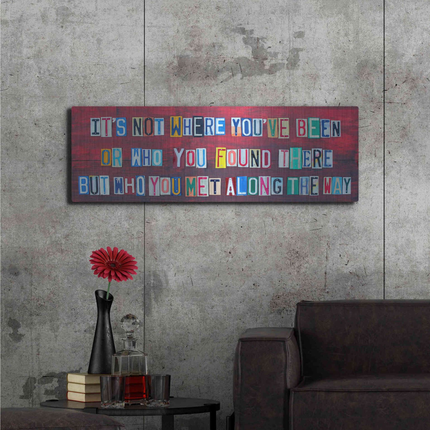 Luxe Metal Art 'Its Not Where You've Been' by Design Turnpike, Metal Wall Art,48x16