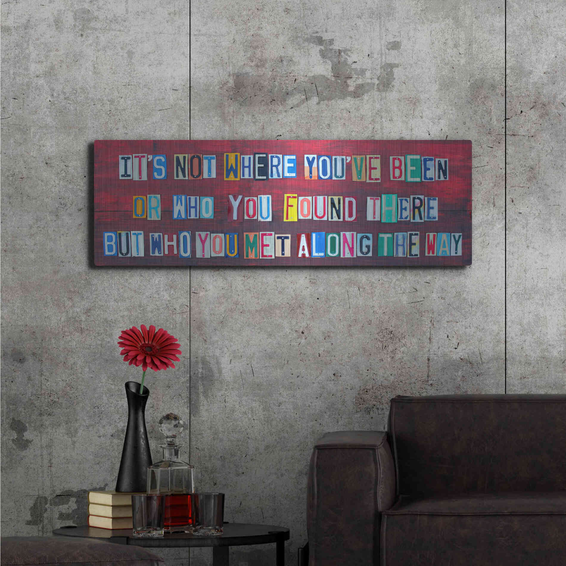 Luxe Metal Art 'Its Not Where You've Been' by Design Turnpike, Metal Wall Art,48x16