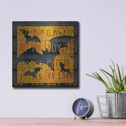 Luxe Metal Art 'Halloween Bats' by Design Turnpike, Metal Wall Art,12x12