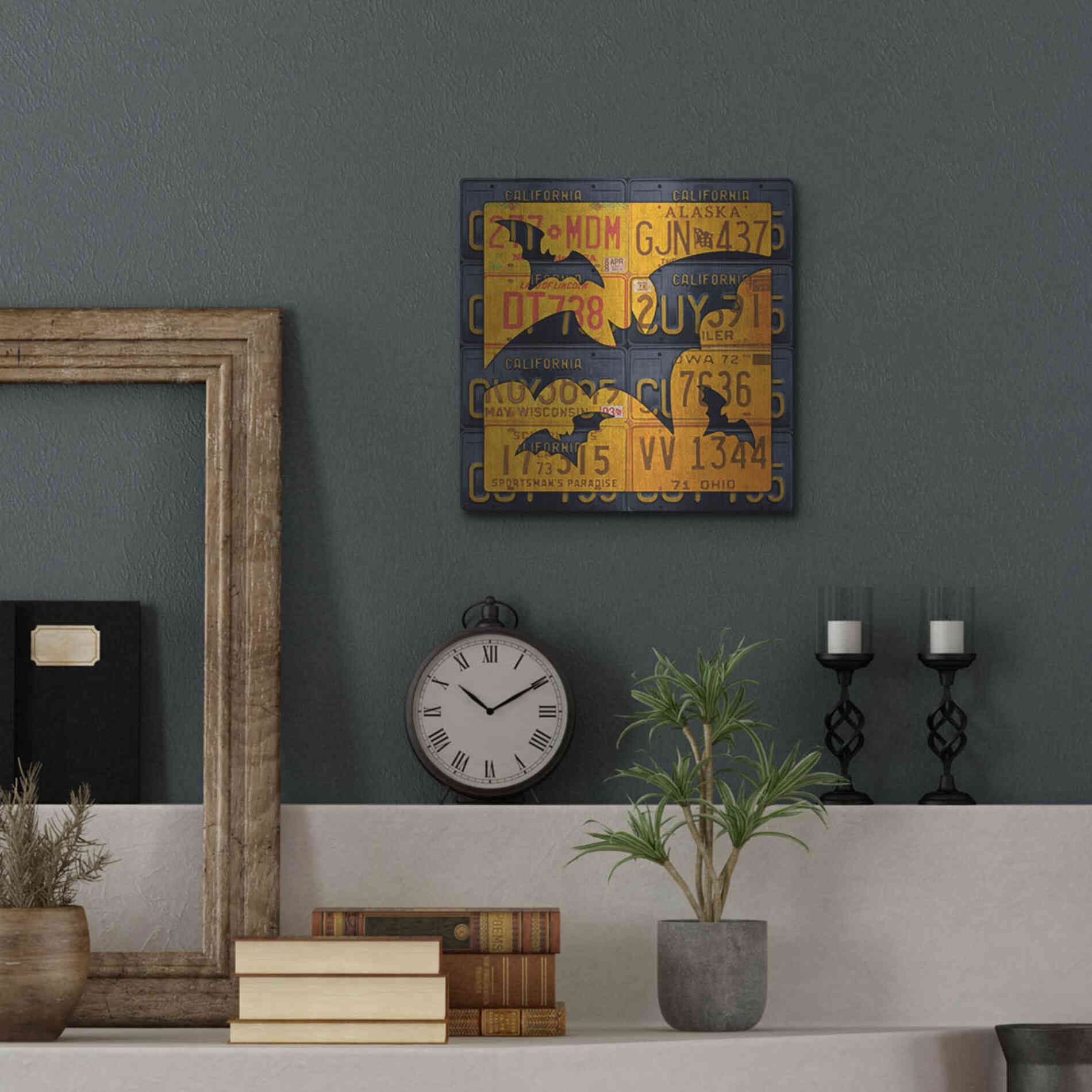 Luxe Metal Art 'Halloween Bats' by Design Turnpike, Metal Wall Art,12x12