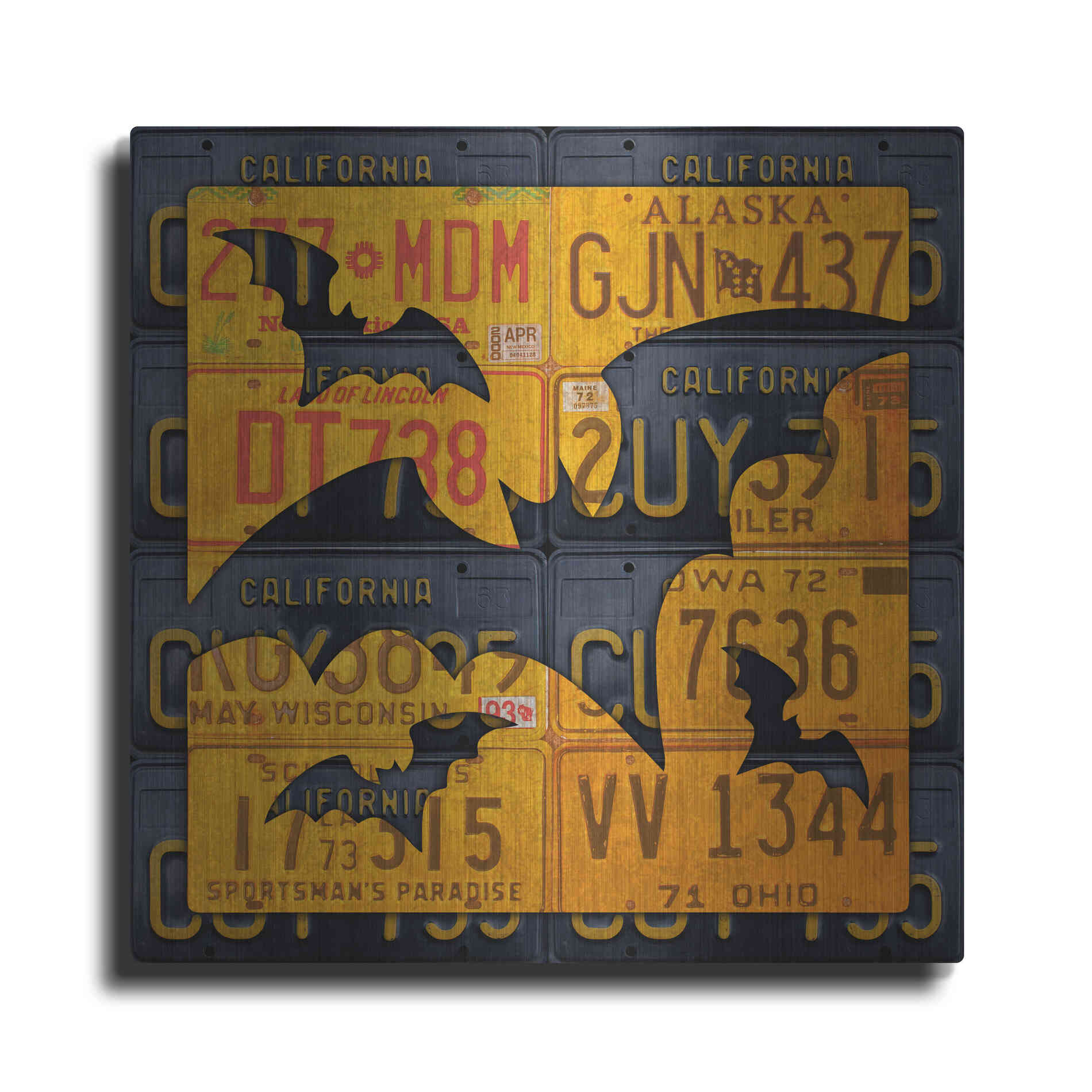 Luxe Metal Art 'Halloween Bats' by Design Turnpike, Metal Wall Art