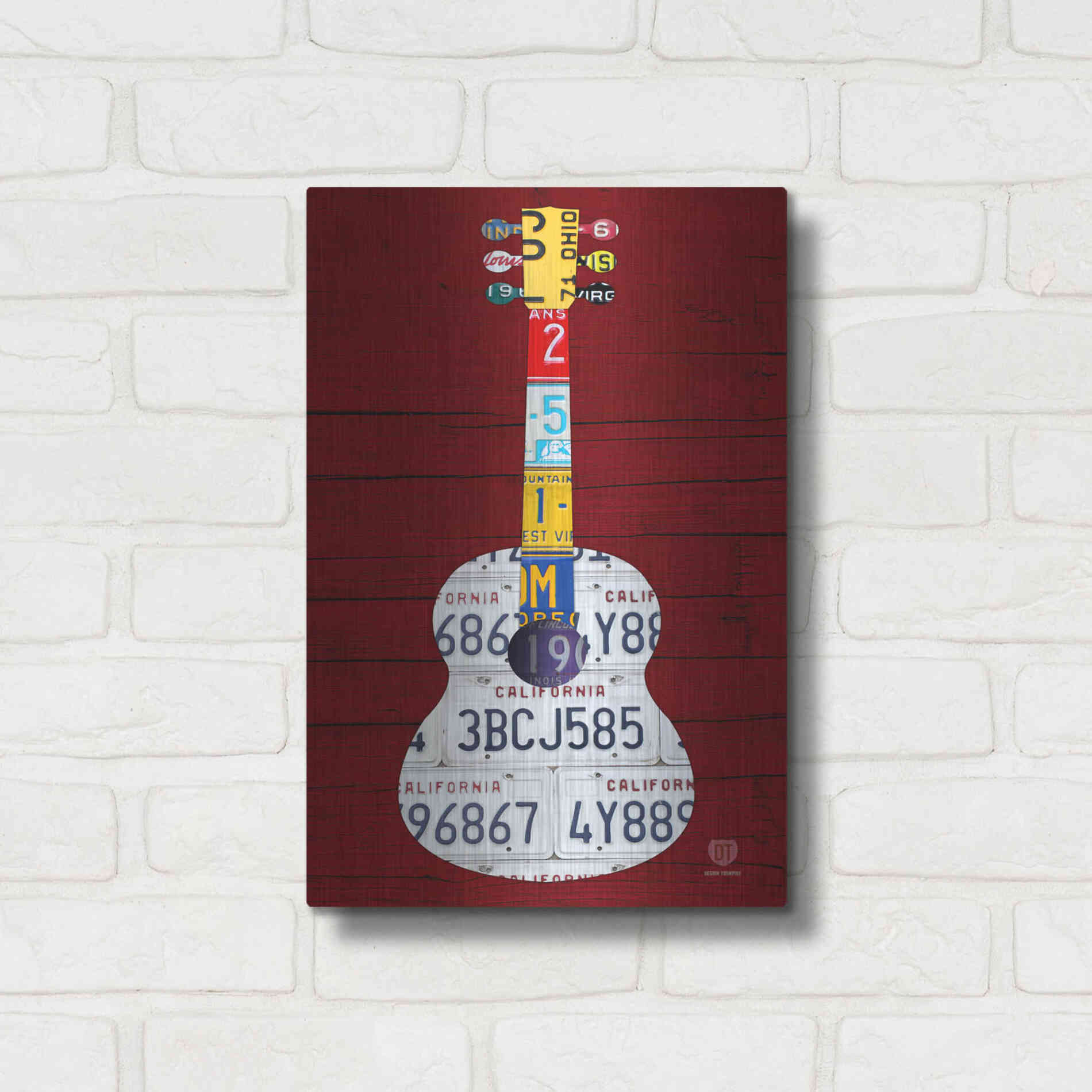 Luxe Metal Art 'Guitar 1' by Design Turnpike, Metal Wall Art,12x16