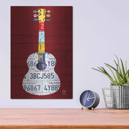 Luxe Metal Art 'Guitar 1' by Design Turnpike, Metal Wall Art,12x16