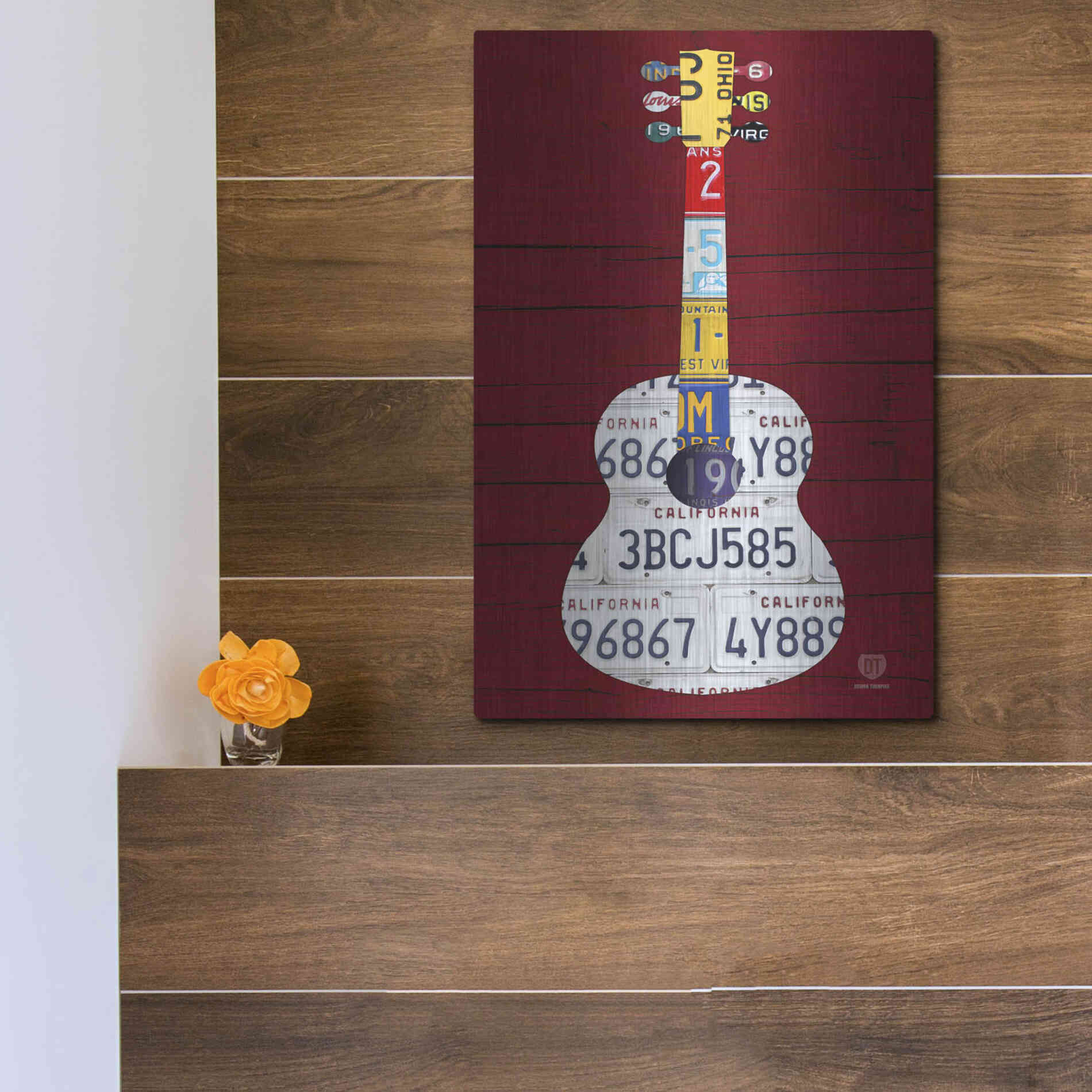 Luxe Metal Art 'Guitar 1' by Design Turnpike, Metal Wall Art,12x16