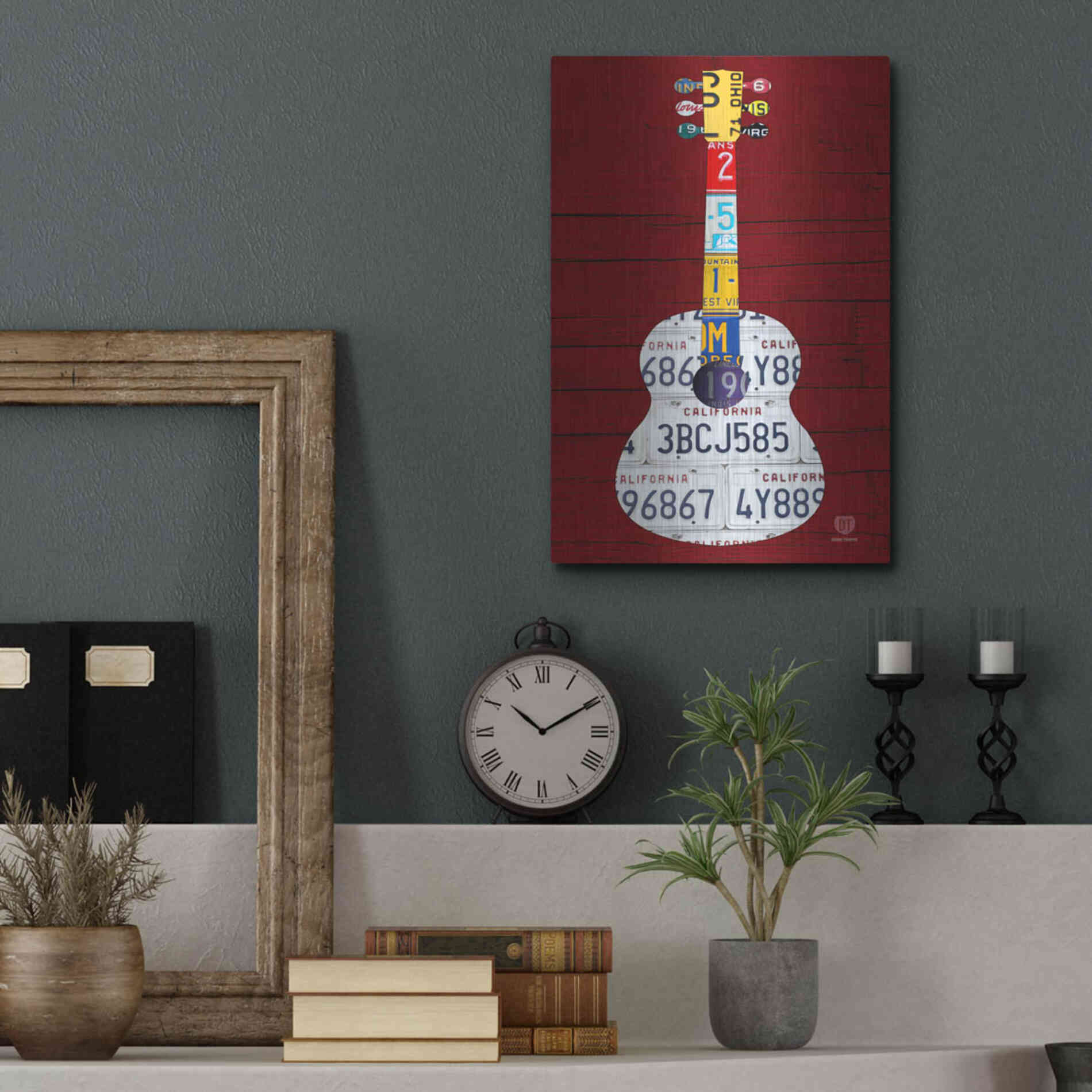 Luxe Metal Art 'Guitar 1' by Design Turnpike, Metal Wall Art,12x16