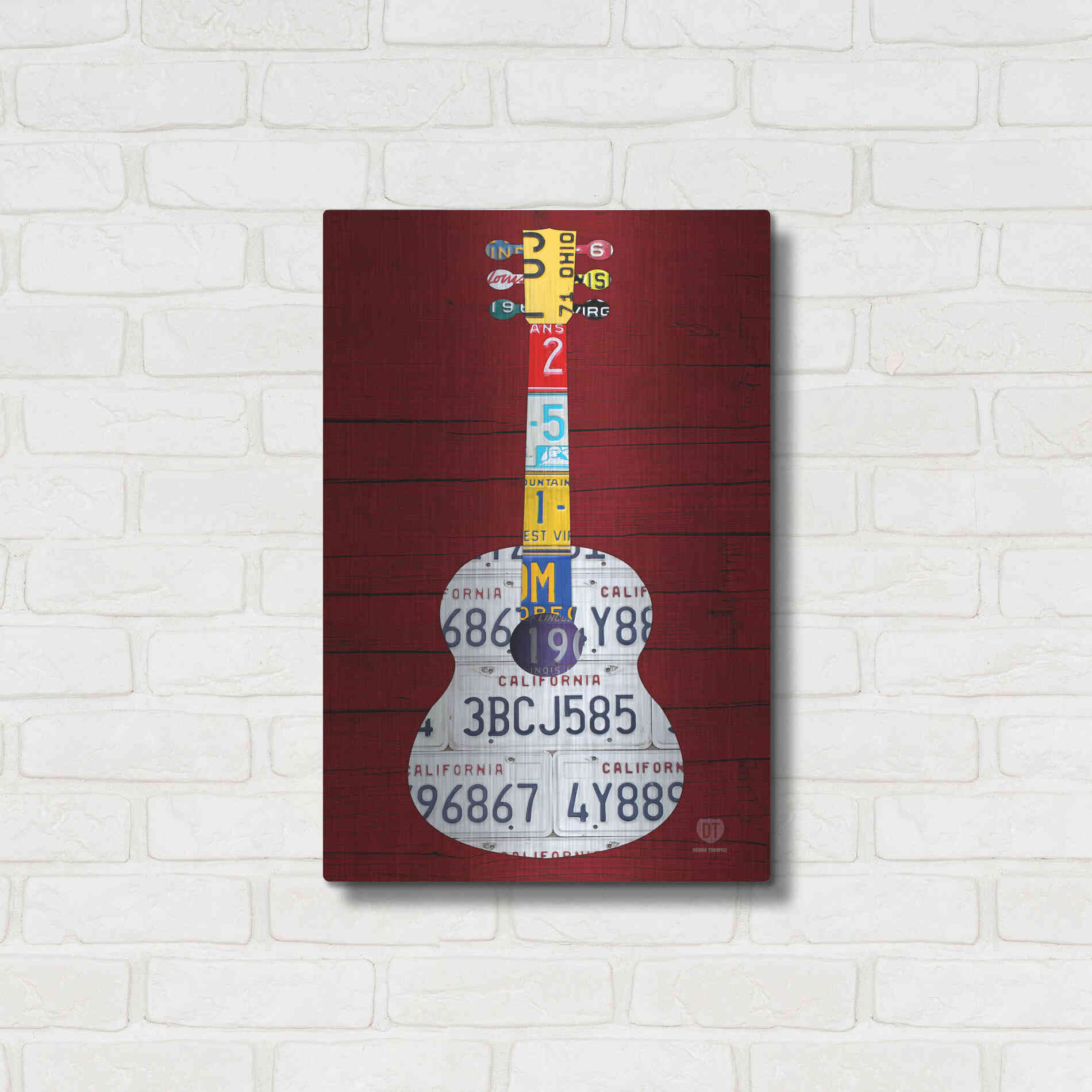 Luxe Metal Art 'Guitar 1' by Design Turnpike, Metal Wall Art,16x24