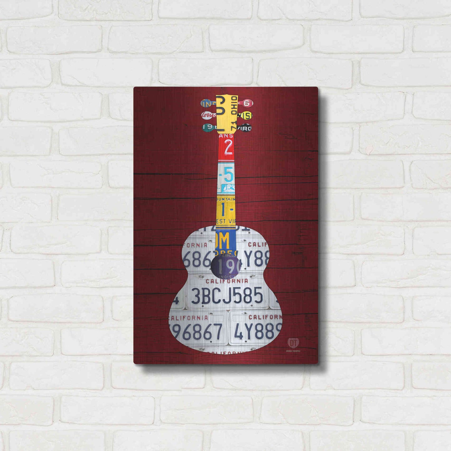 Luxe Metal Art 'Guitar 1' by Design Turnpike, Metal Wall Art,16x24