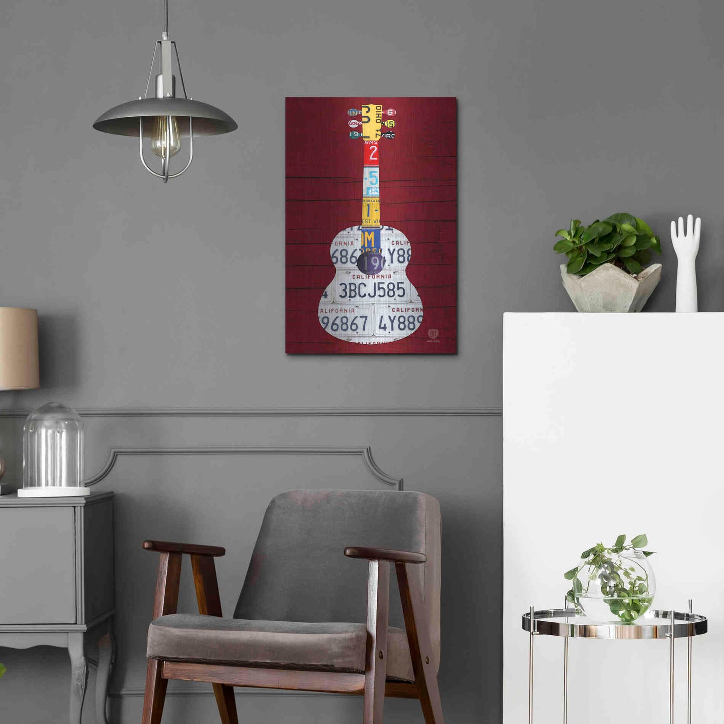 Luxe Metal Art 'Guitar 1' by Design Turnpike, Metal Wall Art,16x24