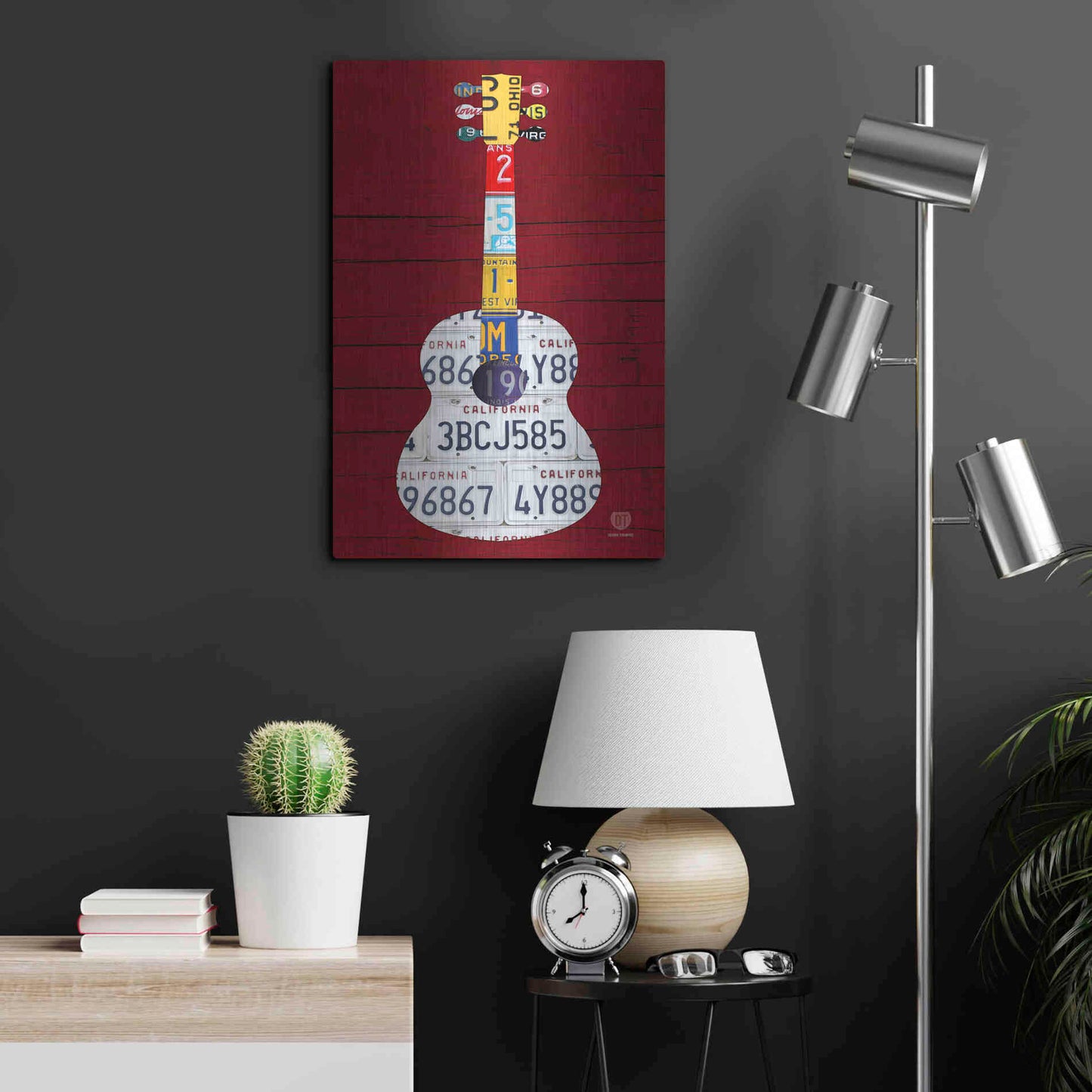 Luxe Metal Art 'Guitar 1' by Design Turnpike, Metal Wall Art,16x24