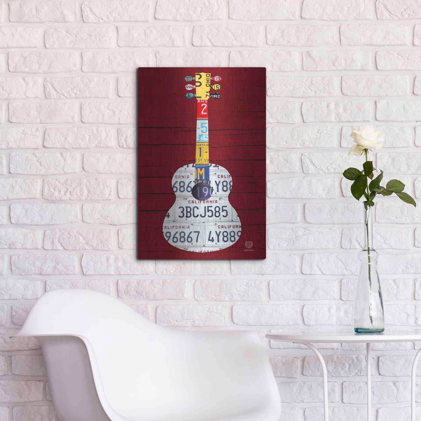 Luxe Metal Art 'Guitar 1' by Design Turnpike, Metal Wall Art,16x24