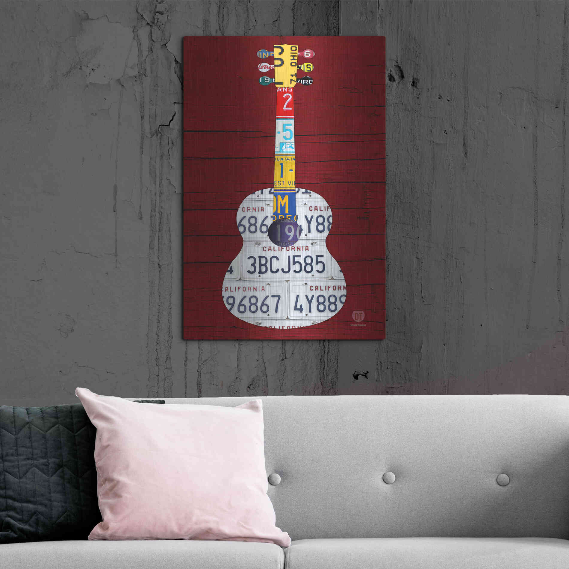 Luxe Metal Art 'Guitar 1' by Design Turnpike, Metal Wall Art,24x36