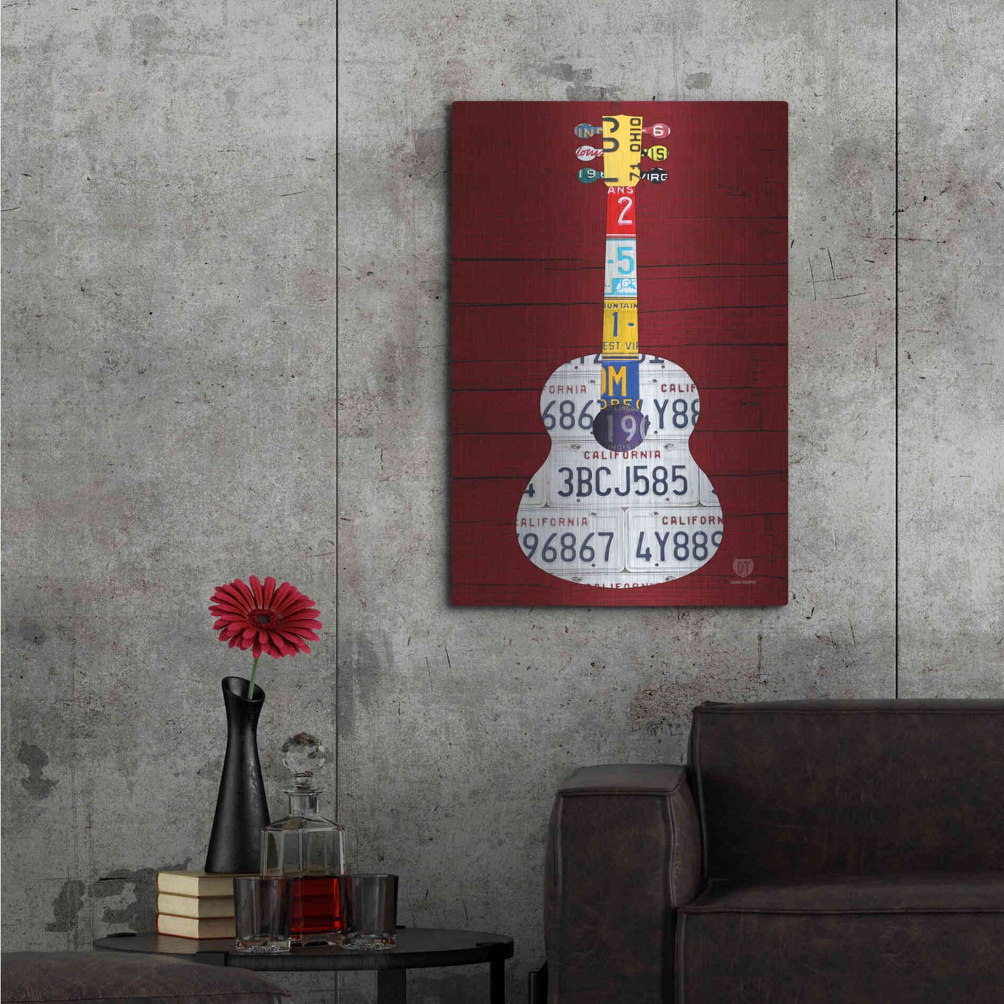 Luxe Metal Art 'Guitar 1' by Design Turnpike, Metal Wall Art,24x36