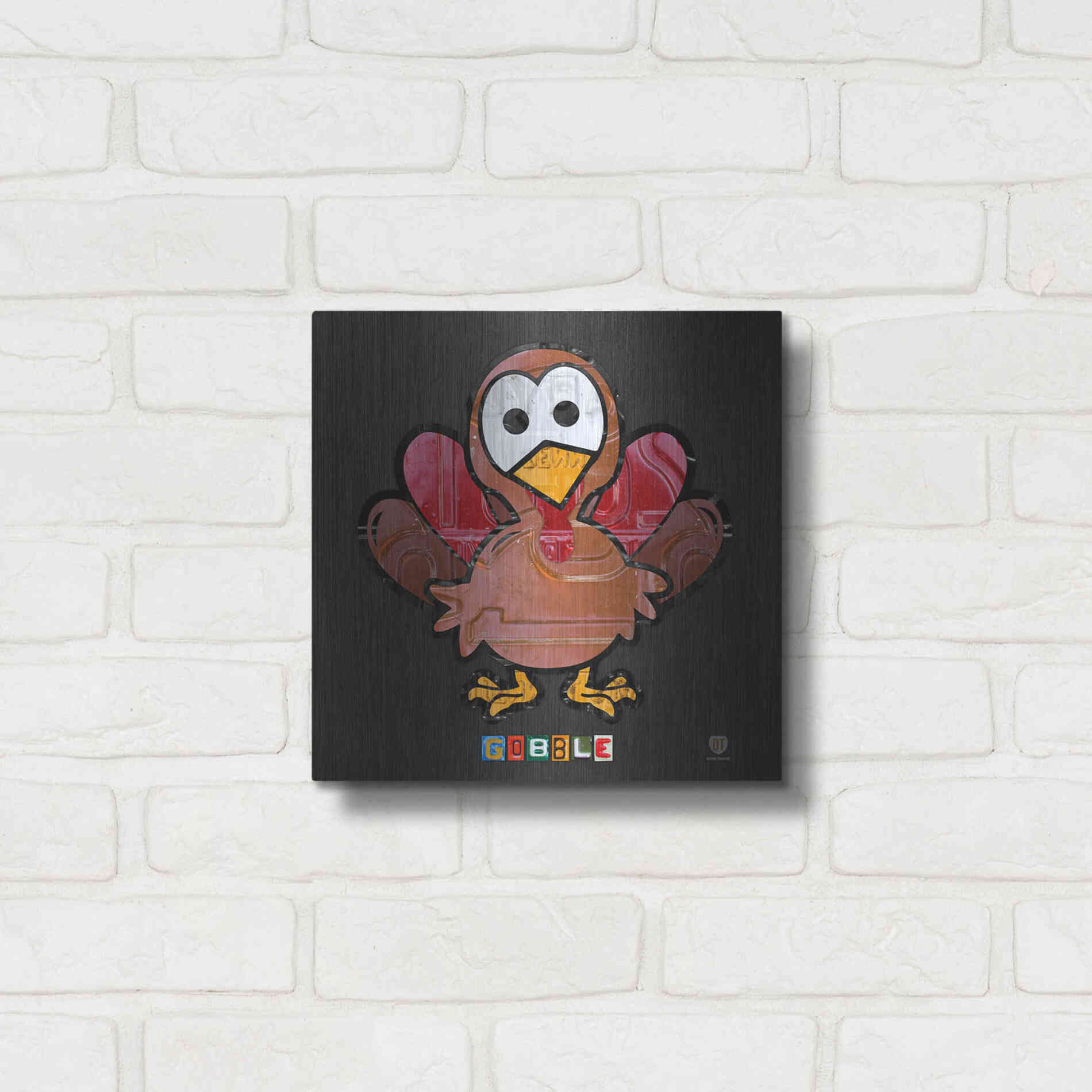 Luxe Metal Art 'Gobble' by Design Turnpike, Metal Wall Art,12x12