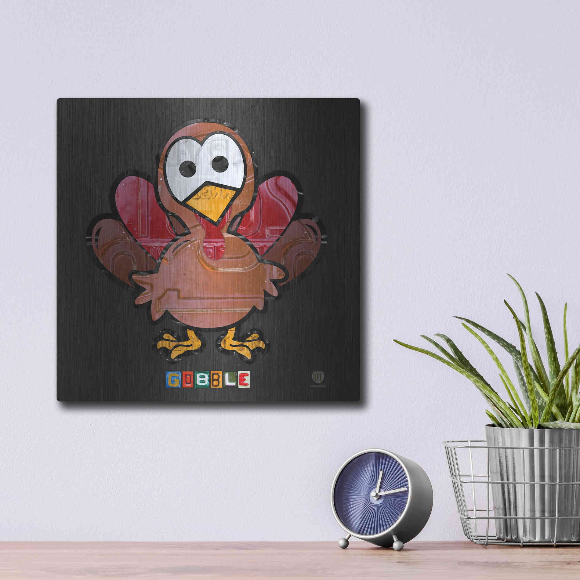 Luxe Metal Art 'Gobble' by Design Turnpike, Metal Wall Art,12x12
