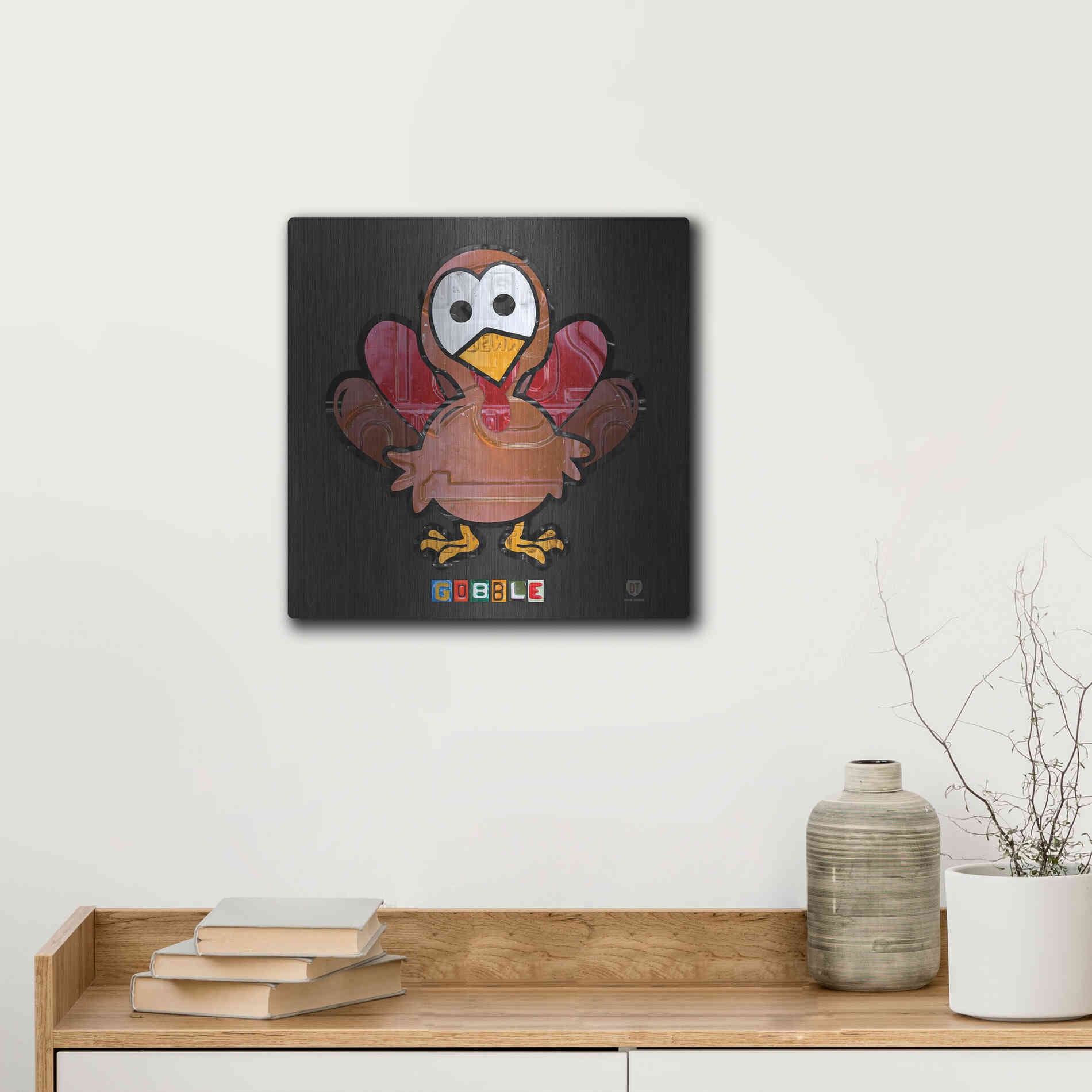 Luxe Metal Art 'Gobble' by Design Turnpike, Metal Wall Art,12x12
