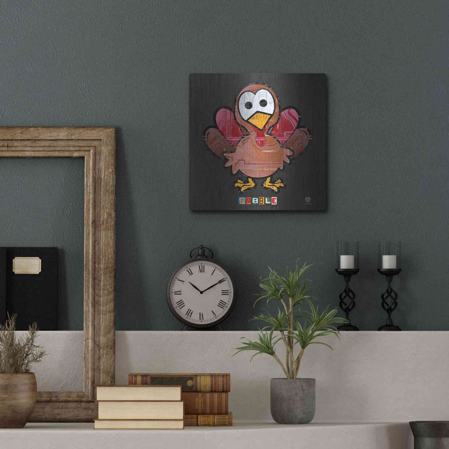 Luxe Metal Art 'Gobble' by Design Turnpike, Metal Wall Art,12x12