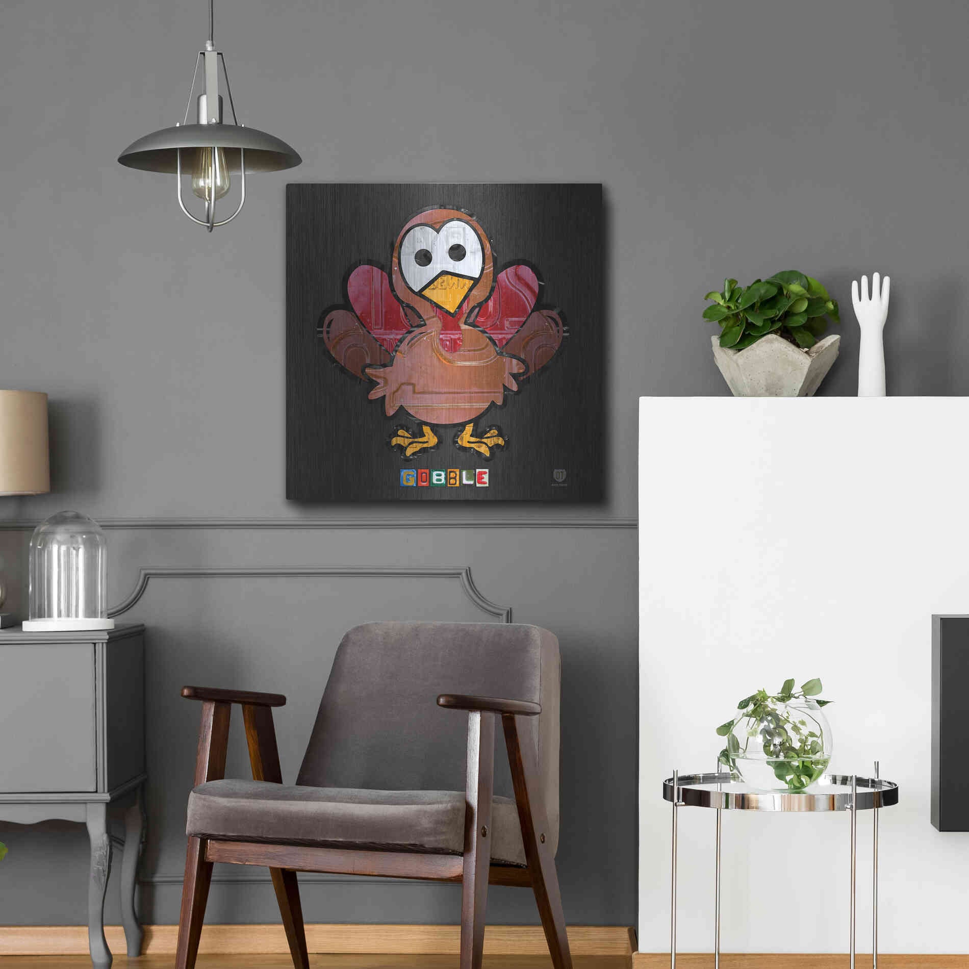 Luxe Metal Art 'Gobble' by Design Turnpike, Metal Wall Art,24x24