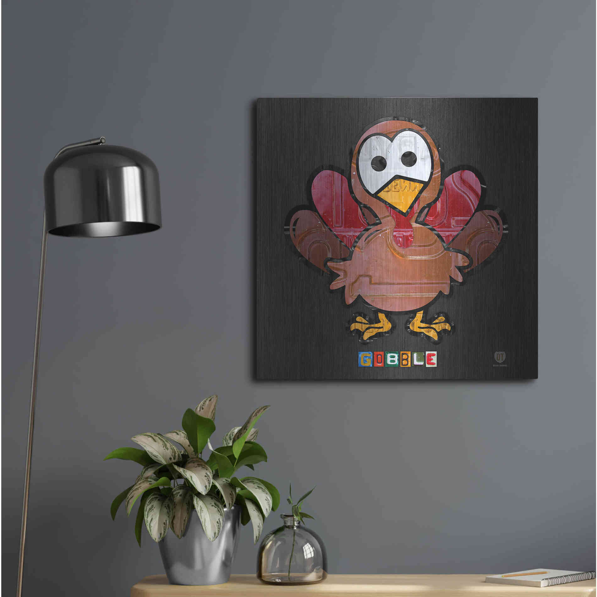 Luxe Metal Art 'Gobble' by Design Turnpike, Metal Wall Art,24x24