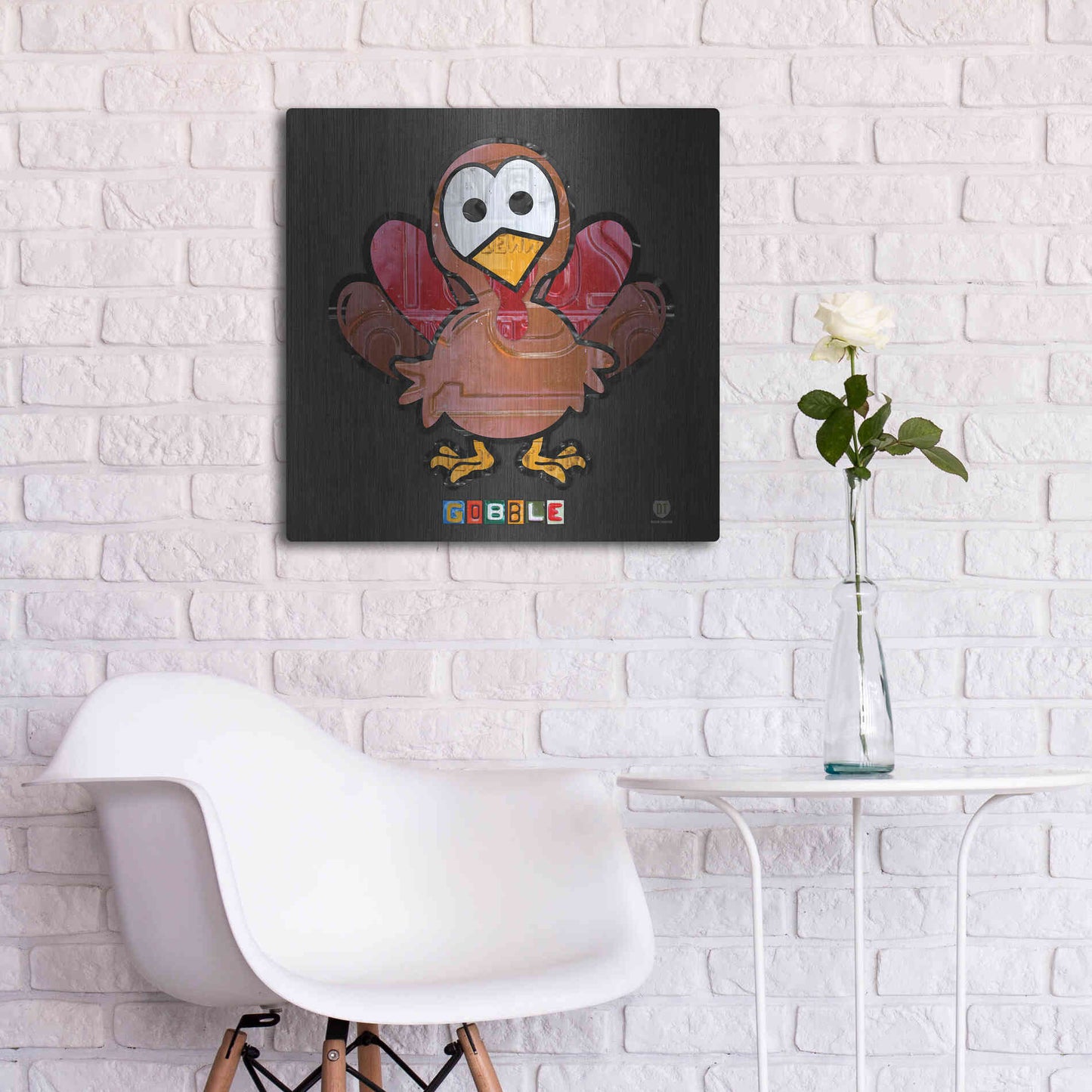 Luxe Metal Art 'Gobble' by Design Turnpike, Metal Wall Art,24x24