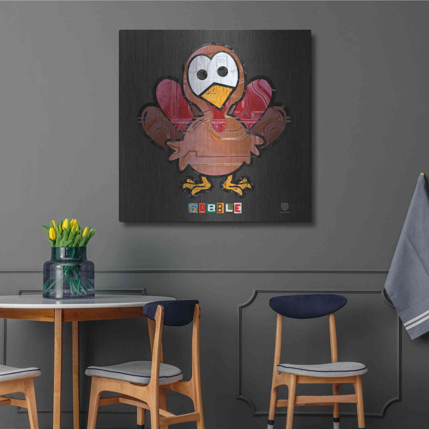 Luxe Metal Art 'Gobble' by Design Turnpike, Metal Wall Art,36x36