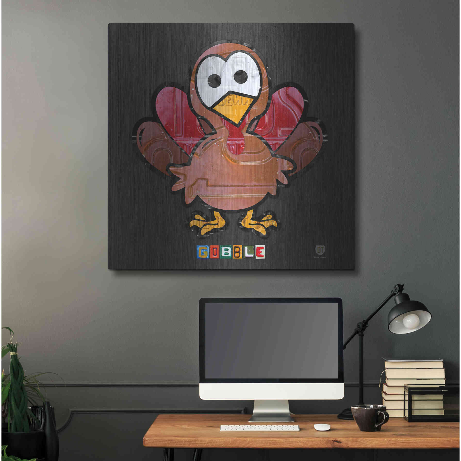 Luxe Metal Art 'Gobble' by Design Turnpike, Metal Wall Art,36x36