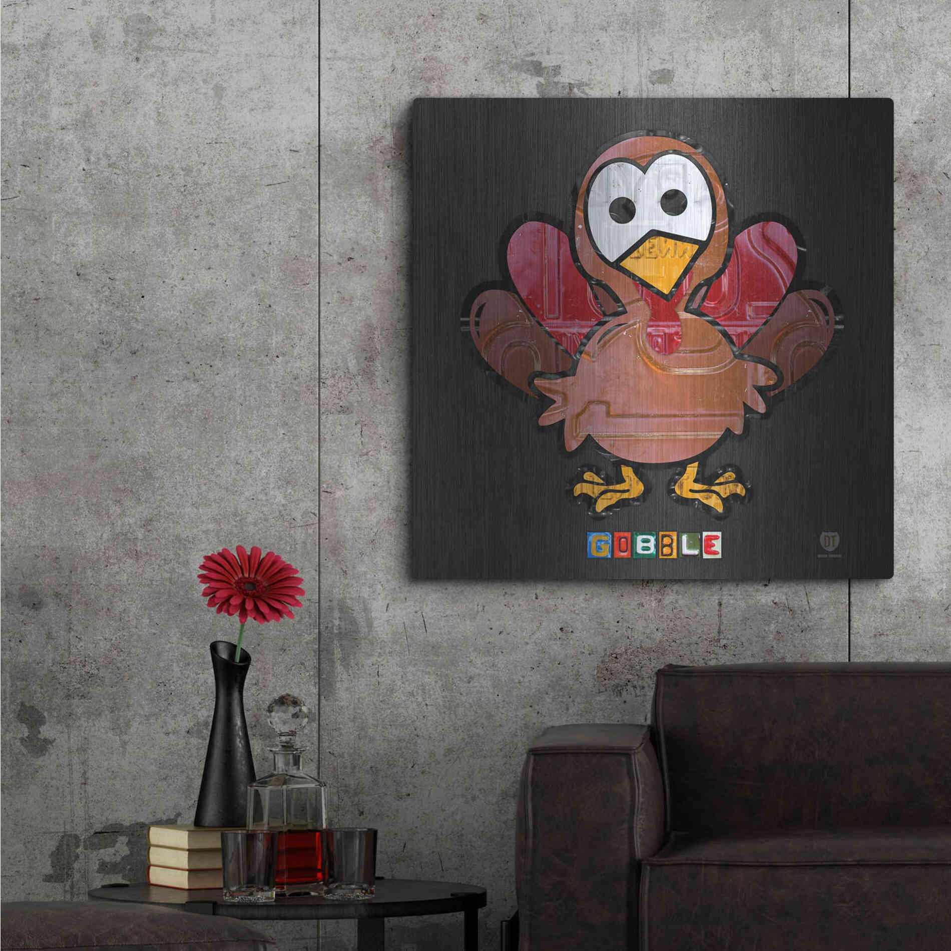 Luxe Metal Art 'Gobble' by Design Turnpike, Metal Wall Art,36x36