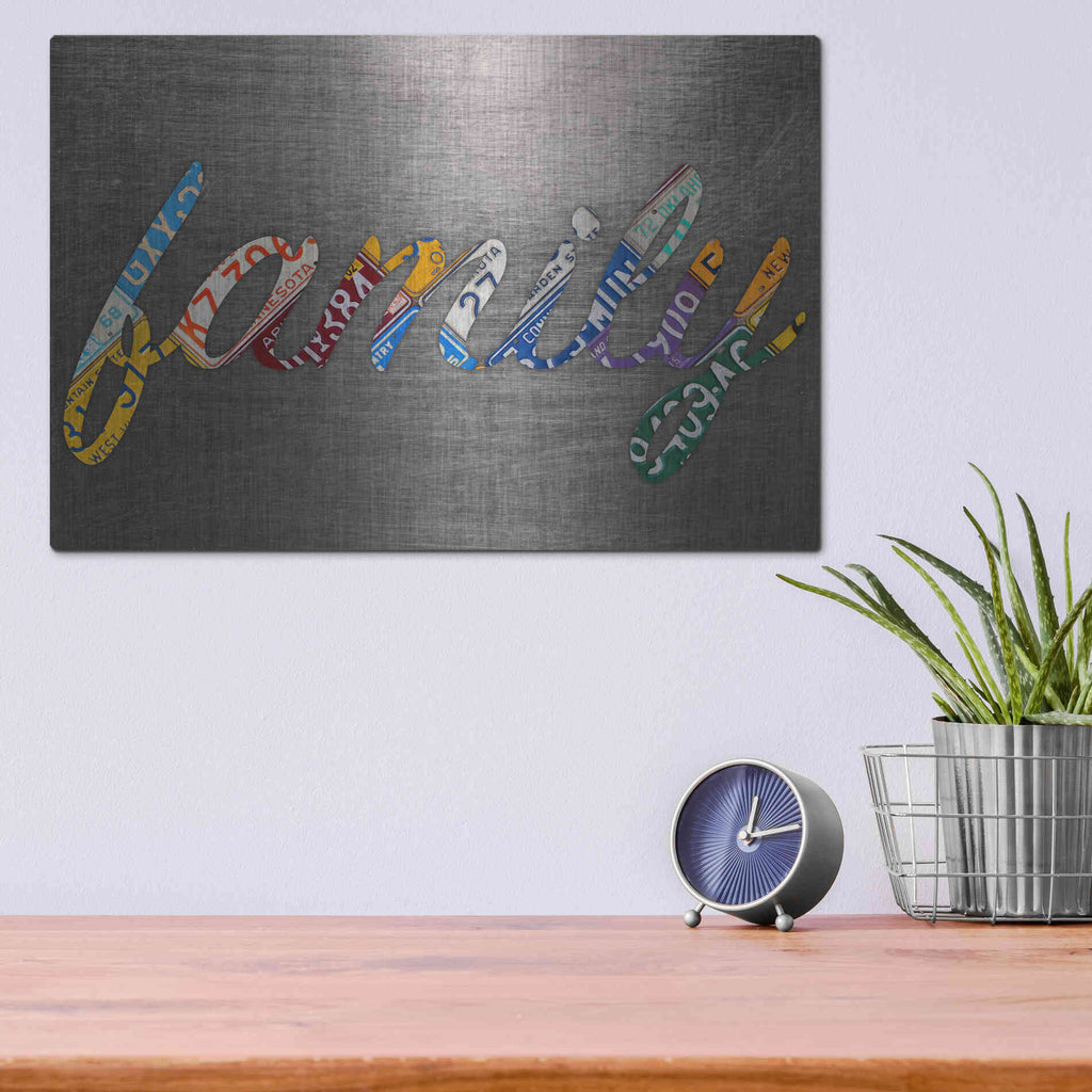 Luxe Metal Art 'Family Sign Metal' by Design Turnpike, Metal Wall Art,16x12