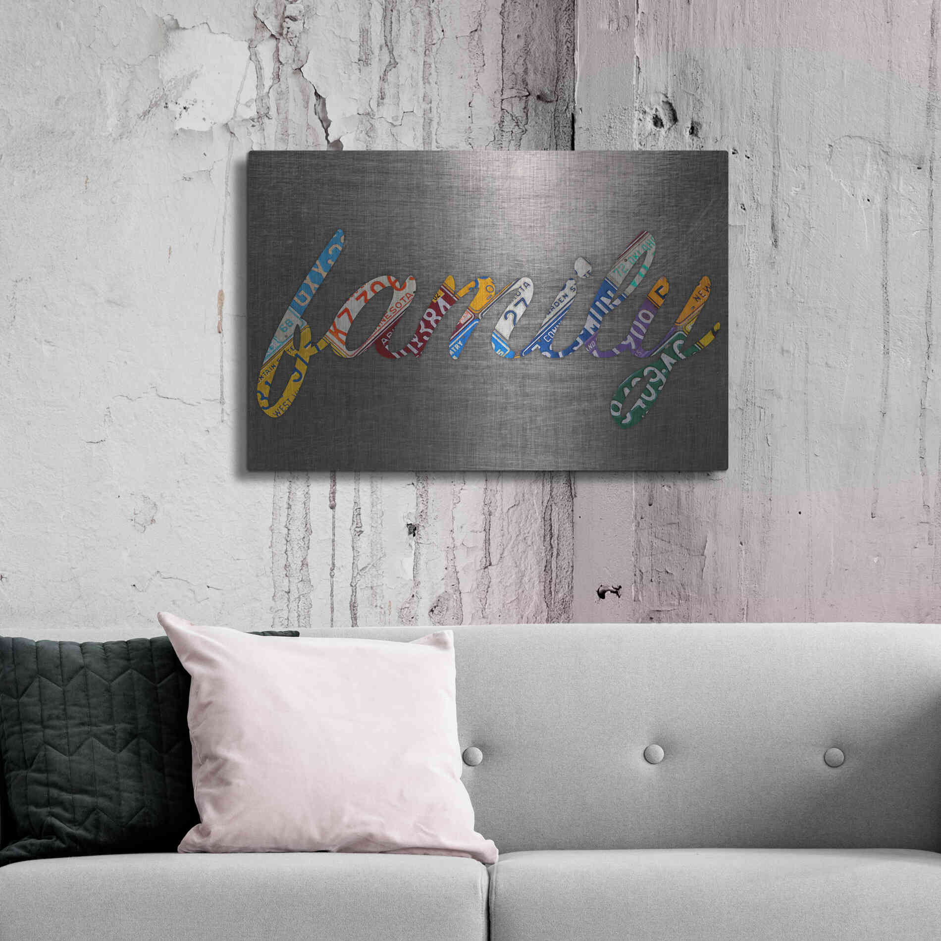 Luxe Metal Art 'Family Sign Metal' by Design Turnpike, Metal Wall Art,36x24
