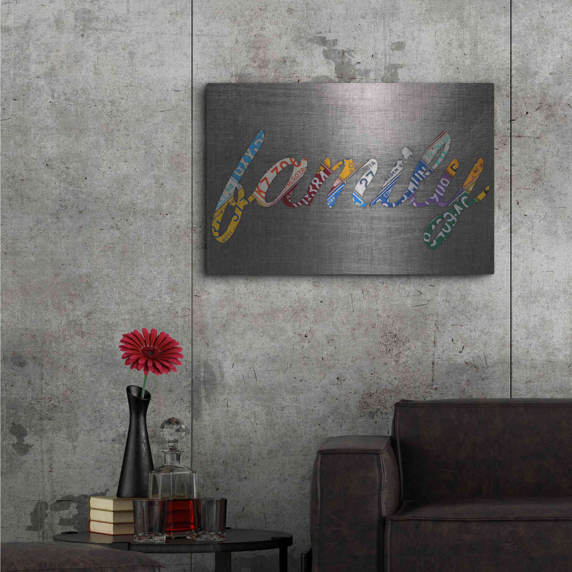 Luxe Metal Art 'Family Sign Metal' by Design Turnpike, Metal Wall Art,36x24
