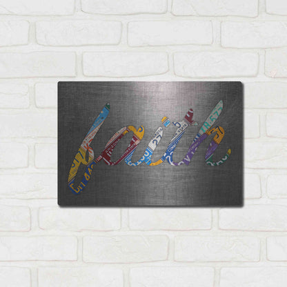 Luxe Metal Art 'Faith Sign Metal' by Design Turnpike, Metal Wall Art,16x12