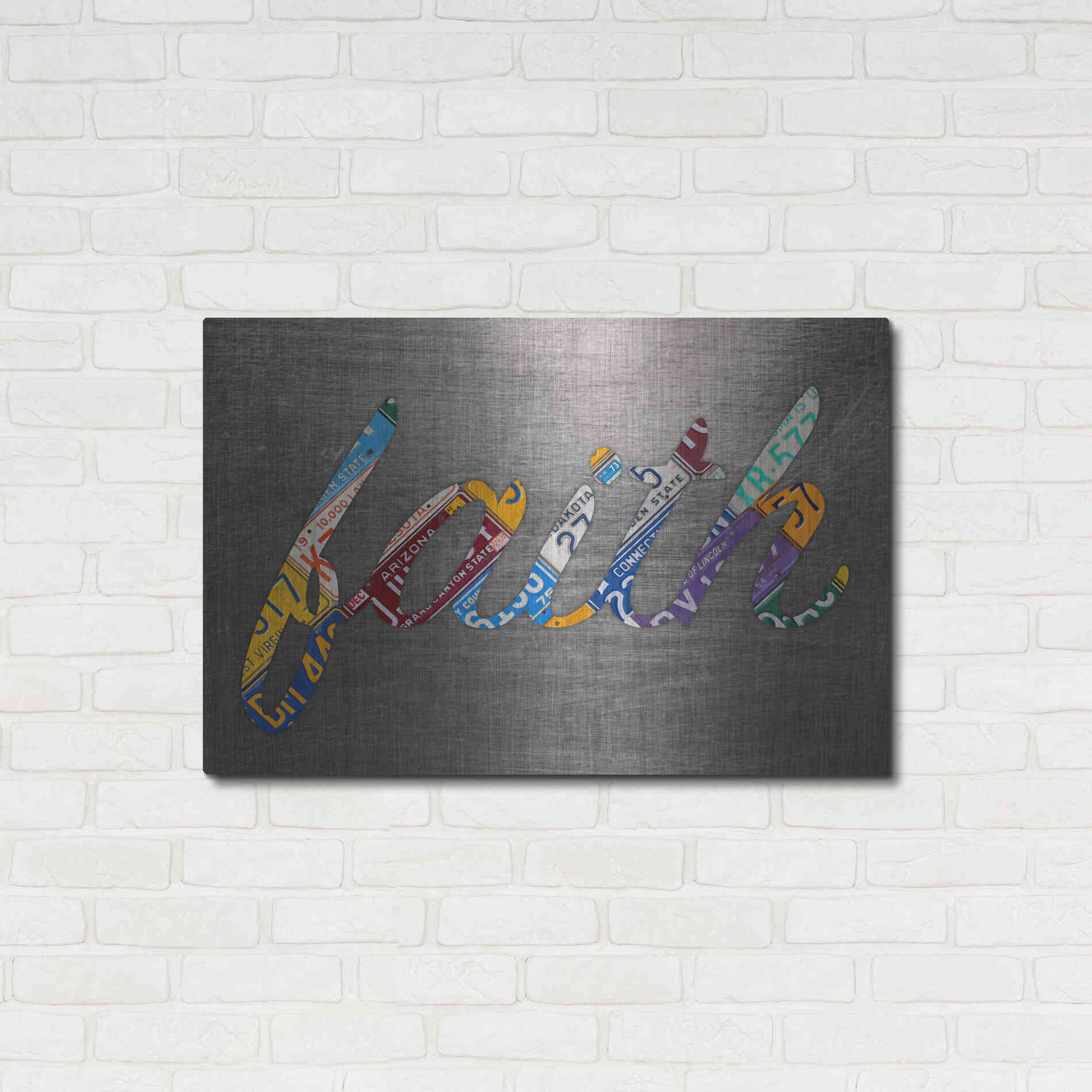 Luxe Metal Art 'Faith Sign Metal' by Design Turnpike, Metal Wall Art,36x24