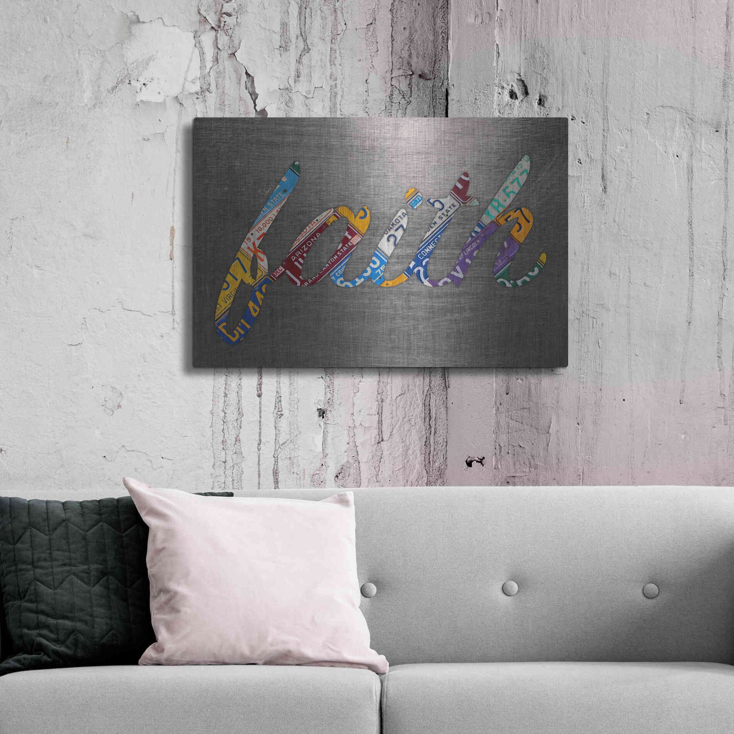 Luxe Metal Art 'Faith Sign Metal' by Design Turnpike, Metal Wall Art,36x24