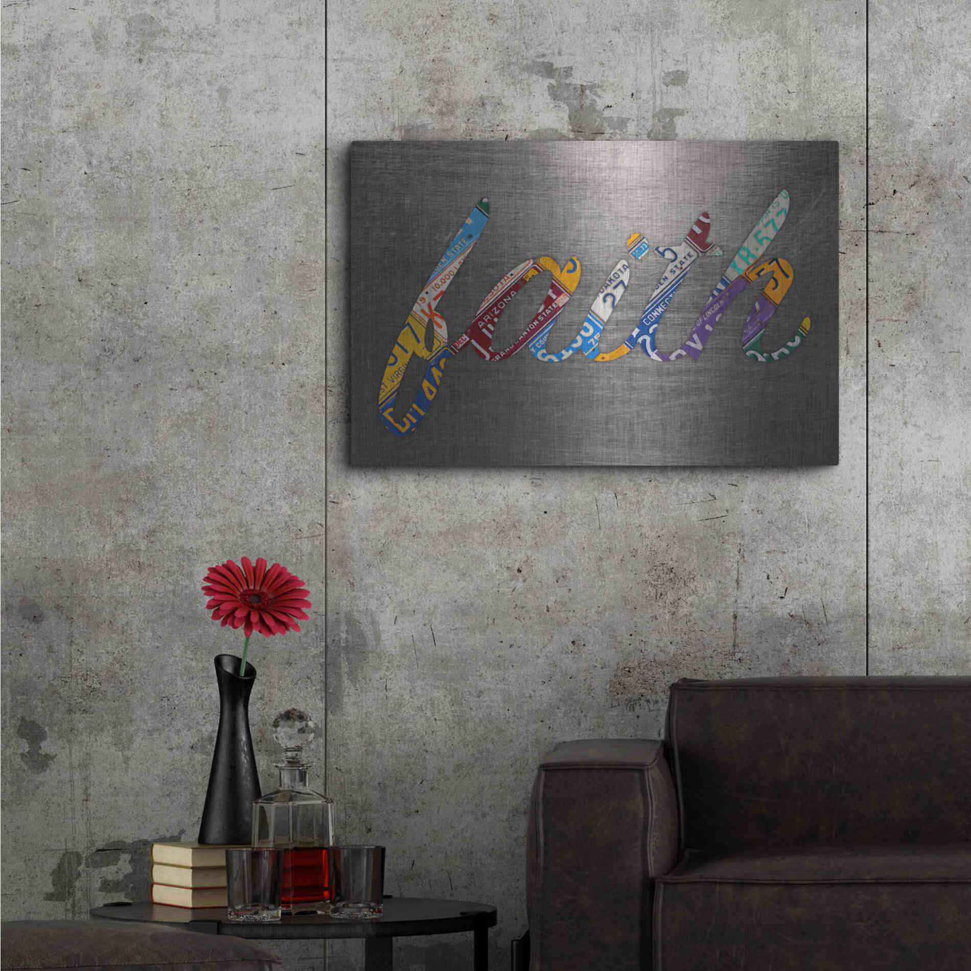 Luxe Metal Art 'Faith Sign Metal' by Design Turnpike, Metal Wall Art,36x24