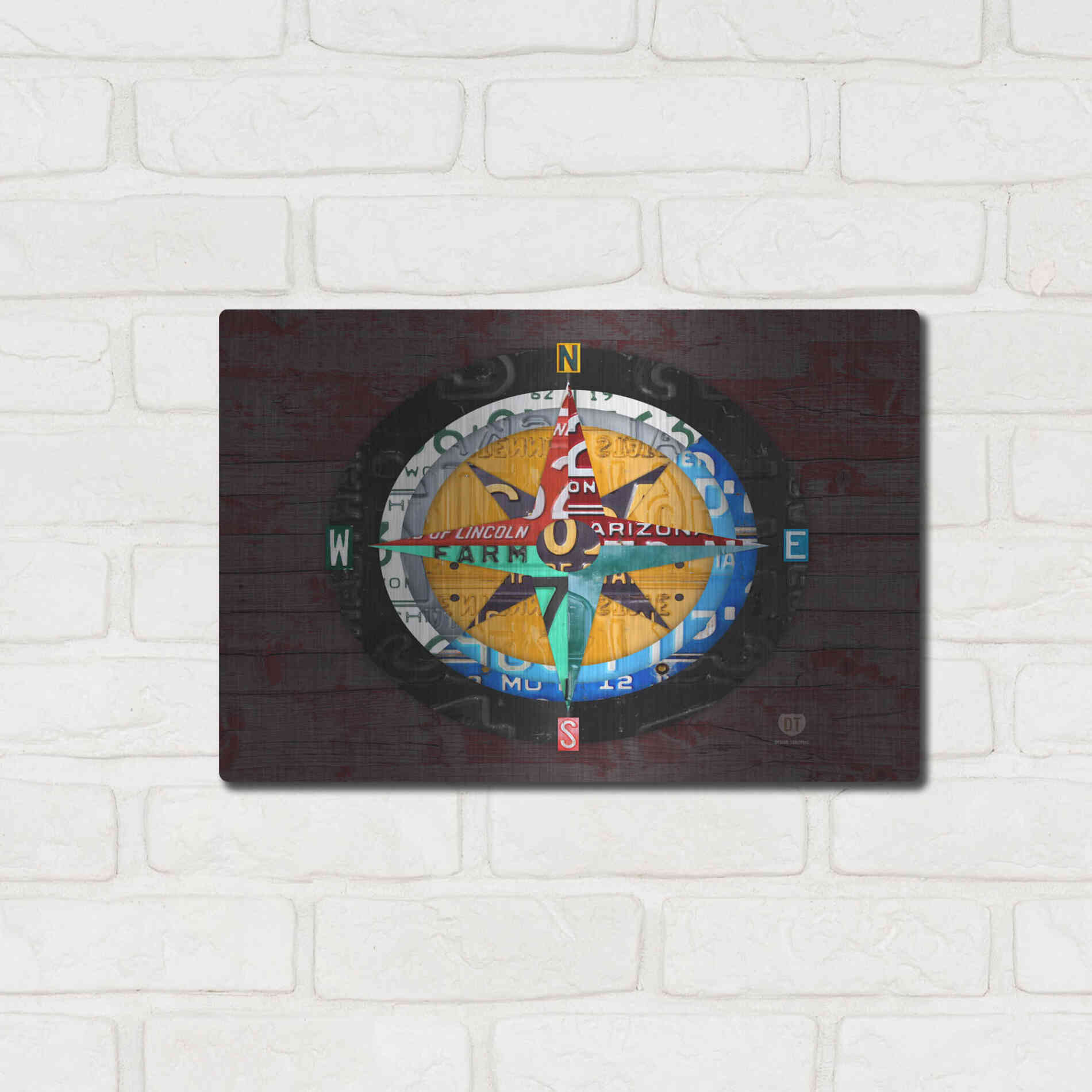 Luxe Metal Art 'Compass' by Design Turnpike, Metal Wall Art,16x12