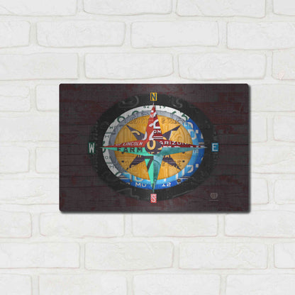 Luxe Metal Art 'Compass' by Design Turnpike, Metal Wall Art,16x12