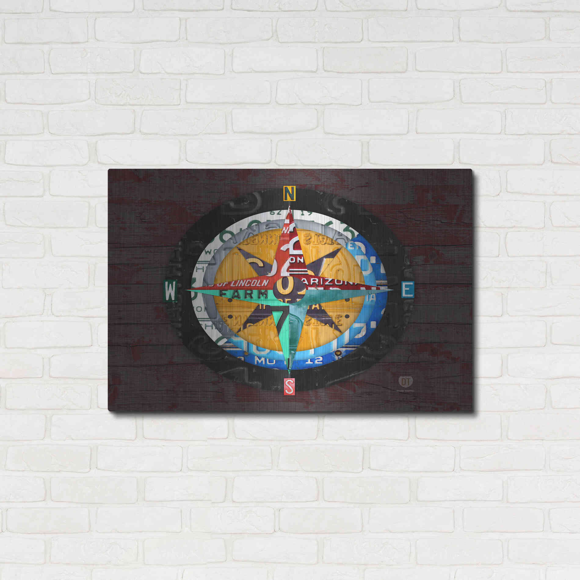 Luxe Metal Art 'Compass' by Design Turnpike, Metal Wall Art,36x24