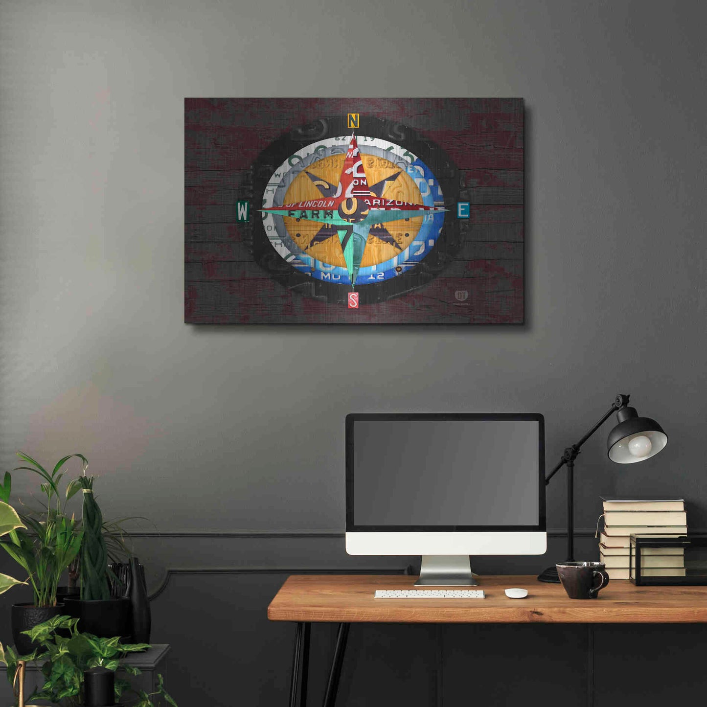 Luxe Metal Art 'Compass' by Design Turnpike, Metal Wall Art,36x24