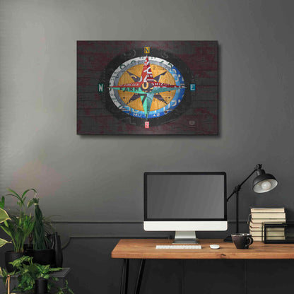 Luxe Metal Art 'Compass' by Design Turnpike, Metal Wall Art,36x24