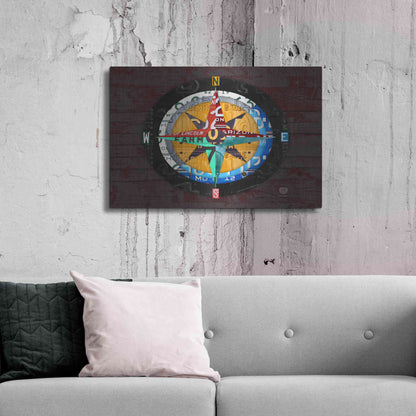 Luxe Metal Art 'Compass' by Design Turnpike, Metal Wall Art,36x24