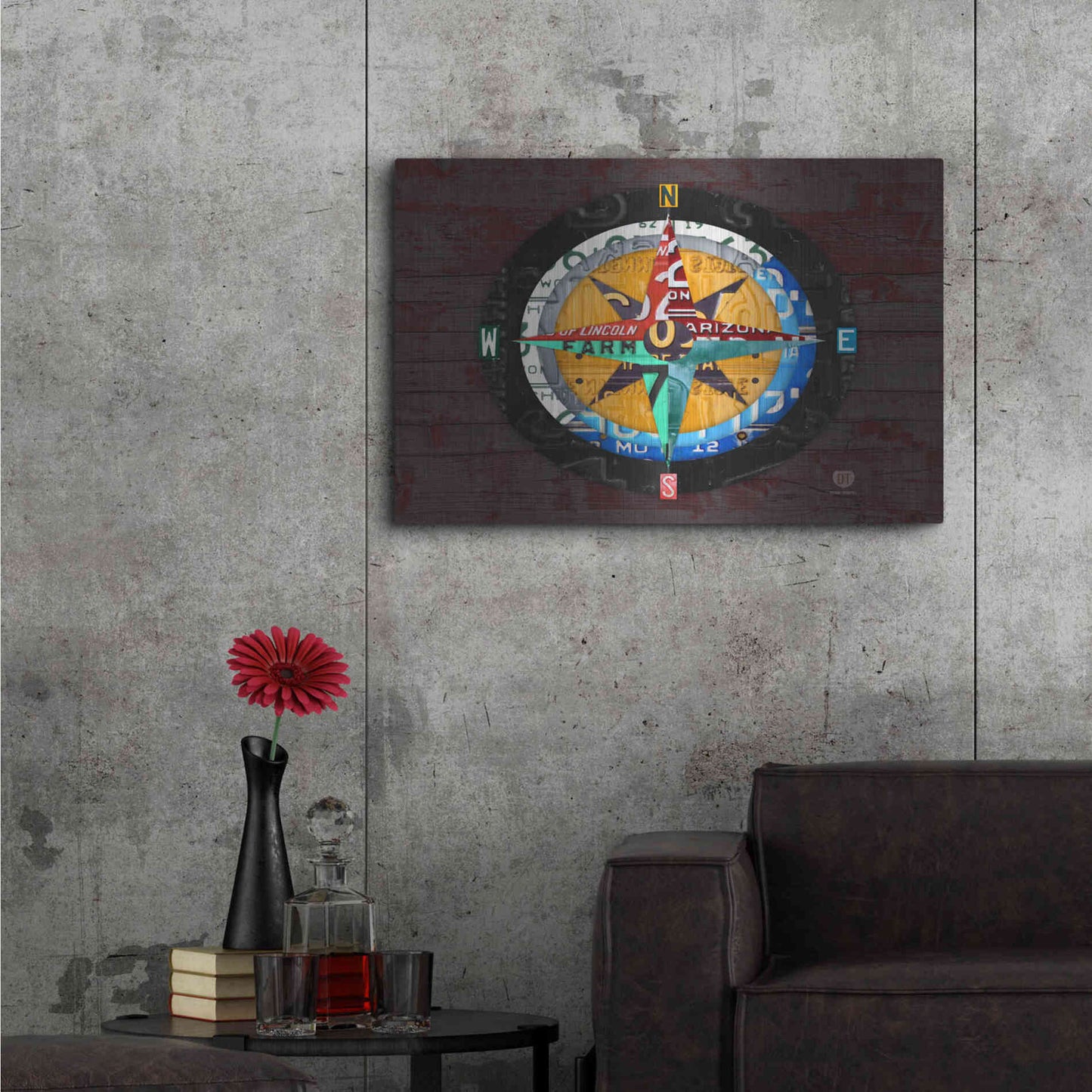 Luxe Metal Art 'Compass' by Design Turnpike, Metal Wall Art,36x24