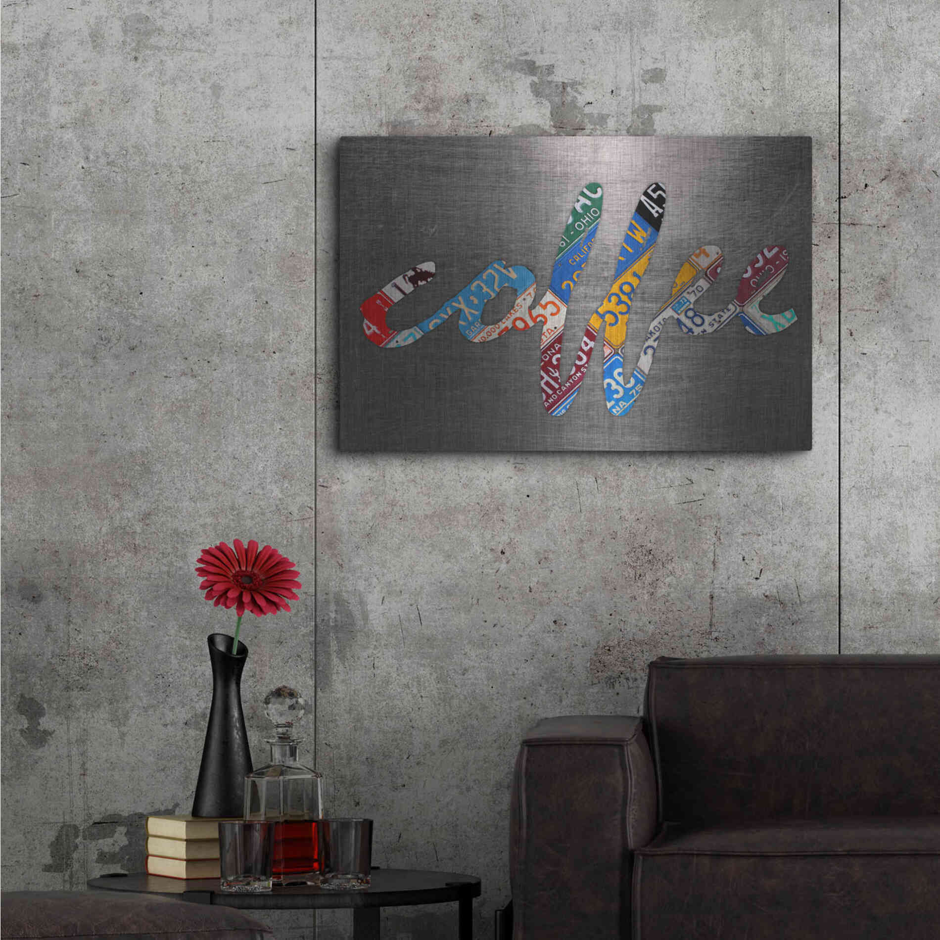 Luxe Metal Art 'Coffee Sign Metal' by Design Turnpike, Metal Wall Art,36x24
